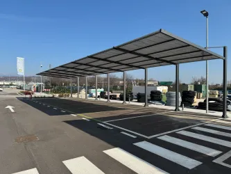 Pensilina auto ombreggiante antigrandine impermeabile